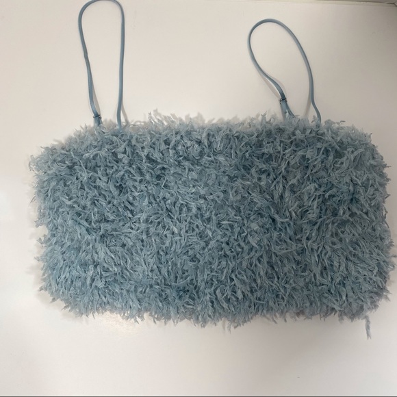 Zara Feather Effect Crop Top - Picture 4 of 10